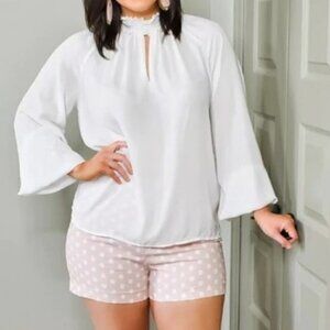 Perfectly Priscilla Walk The Line White Blouse Women's Sz 1X